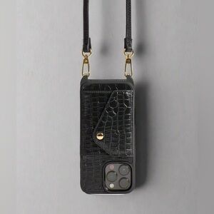 iPhone 16 Pro Crocodile leather Case with Strap